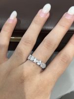 Half Circle 1.8CT Heart Cut Lab Grown Diamond Wedding Band For Women