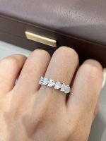 Half Circle 1.8CT Heart Cut Lab Grown Diamond Wedding Band For Women
