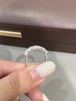 Half Circle 3CTW Emerald Cut Lab Grown Diamond Wedding Band For Women