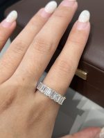 Half Circle 3CTW Emerald Cut Lab Grown Diamond Wedding Band For Women