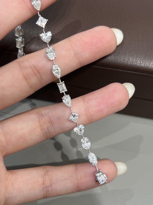 6.5CTW Full Circle Lab Grown Diamond Bracelet in 18K White Gold