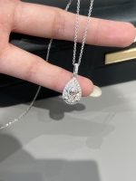 2CTW Pear Shape Lab Grown Diamond Pendant in 18K White Gold