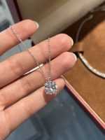 2CT Lab Grown Diamond Round Brilliant Solitaire Pendant in 18K  White Gold