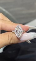 1CTW Marquise Cut Lab Grown Diamond Engagement Ring