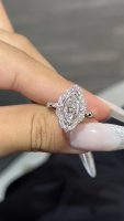 1CTW Marquise Cut Lab Grown Diamond Engagement Ring