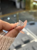 3CTW Pear Shape Three Stone Lab Grown Diamond Engagement Ring