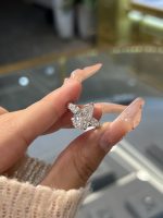 3CTW Pear Shape Three Stone Lab Grown Diamond Engagement Ring