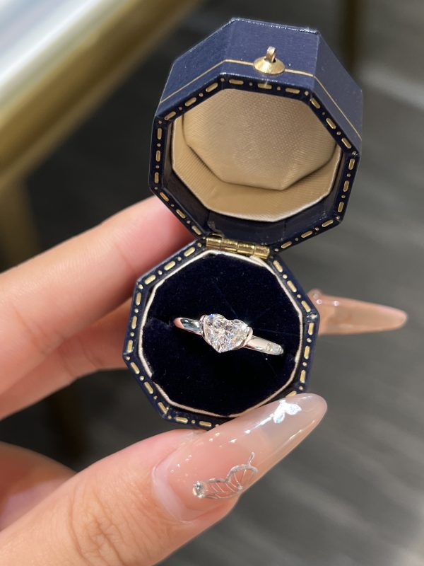 1CTW Heart Cut Lab Grown Diamond Engagement Ring