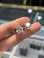 10CTW Lab Grown Diamond Earrings Six Prong in 18K White Gold