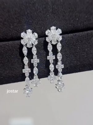 Forget-Me-Not Lab Grown Diamond Earrings Pear Shape and Marquise Cut