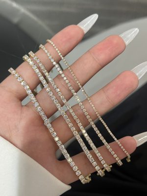 Lab Grown Diamond Tennis Bracelet Four Prong in 18K Yellow Gold