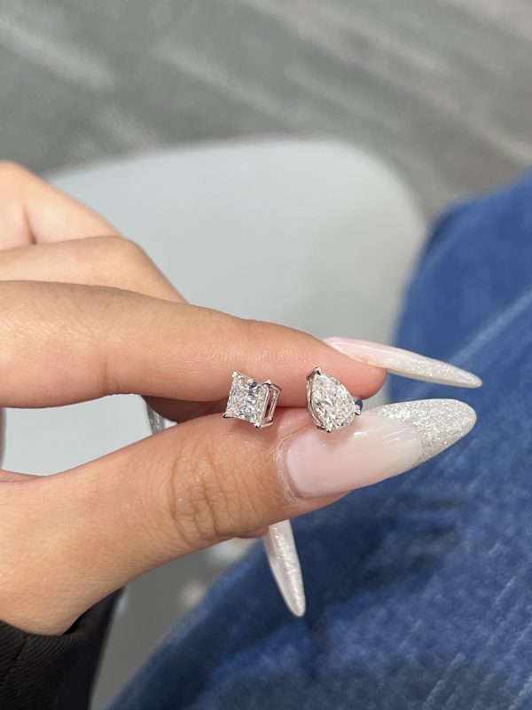 Toi et Moi Lab Grown Diamond Pear Shape and Princess Cut Engagement Ring