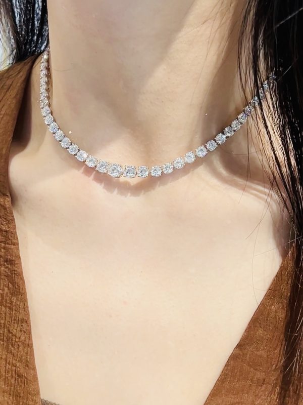 22CTW round cut full circle lab grown diamond necklace in 18K white gold