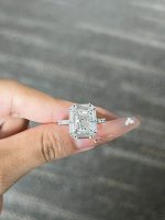 3CTW Radiant Cut Lab Grown Diamond Engagement Ring in 18K White Gold