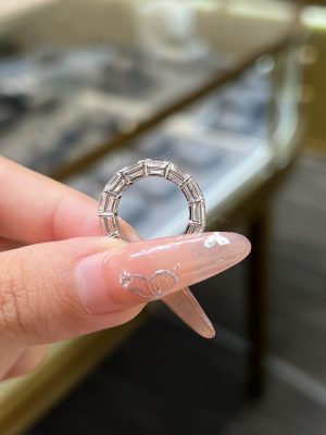 Emerald Cut Lab Grown Diamond Men‘s Wedding Band