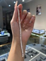 11CTW Round Brilliant Lab Grown Diamond Tennis Bracelet Four Prong in 18K White Gold