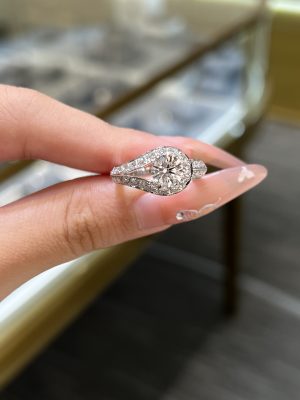 2CTW Round Brilliant Lab Grown Diamond Y Sharp Ring