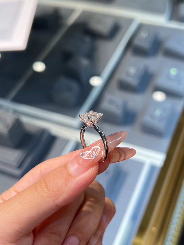 2CTW Princess Cut Lab Grown Diamond Engagement Ring