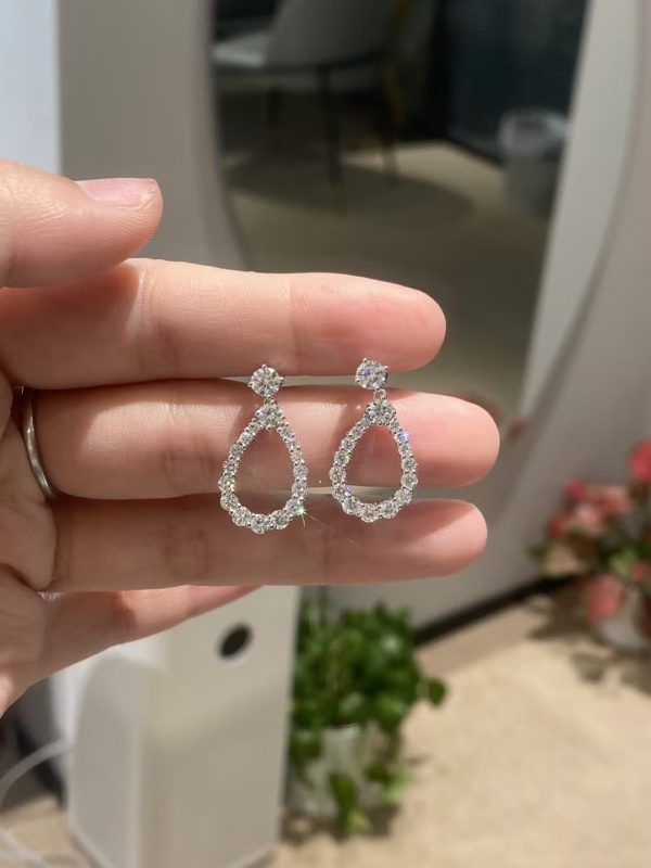 2.4CTW Lab Grown Diamond Chandelier Earrings in 18K White Gold
