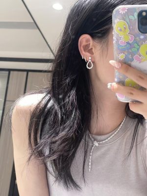 Lab Grown Diamond Chandelier Earrings in 18K White Gold