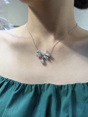 0.7CTW Pear Shape Lab Grown Diamond Drop Pendant in 18K White Gold