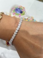 12CTW Heart Cut Lab Grown Diamond Bracelet in 18K White Gold