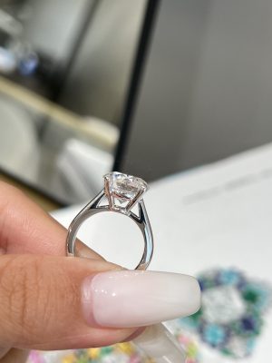 5CTW Round Brilliant Lab Grown Diamond Engagement Ring