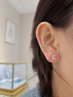 2CTW Emerald Cut Lab Grown Diamond Earrings