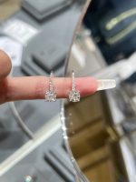 Round Brilliant Lab Grown Diamond Earrings Four Prong in 18K White Gold