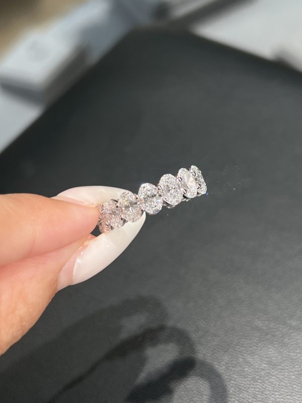 Round Brilliant Cut Women's Lab Grown Diamond Band in 18K White Gold