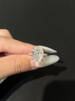5CTW Oval Cut Lab Grown Diamond Engagement Ring Four Prong