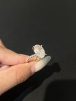 5CTW Oval Cut Lab Grown Diamond Engagement Ring Four Prong