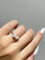 Toi et Moi Round Cut and Pear Shape Lab Grown Diamond Engagement Ring Two-Stone