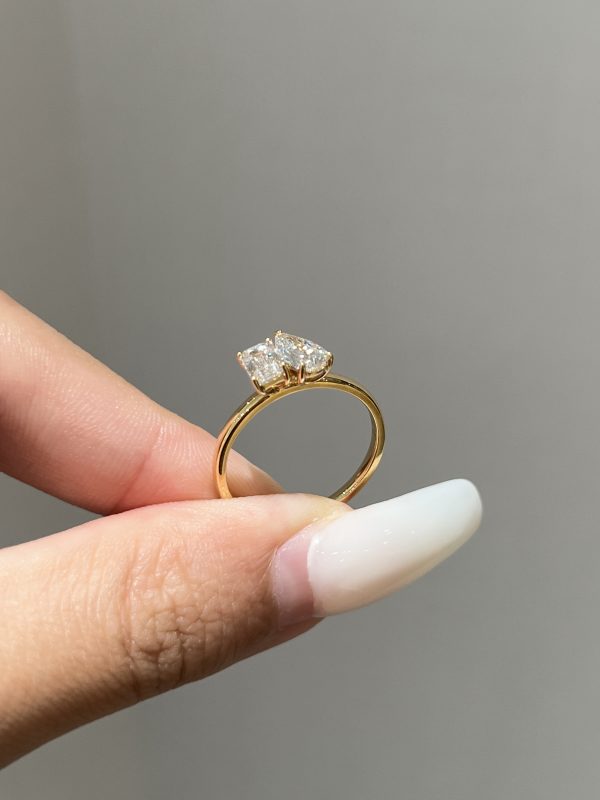 Toi et Moi Two-Stone Lab Grown Diamond Engagement Ring in 18K Yellow Gold