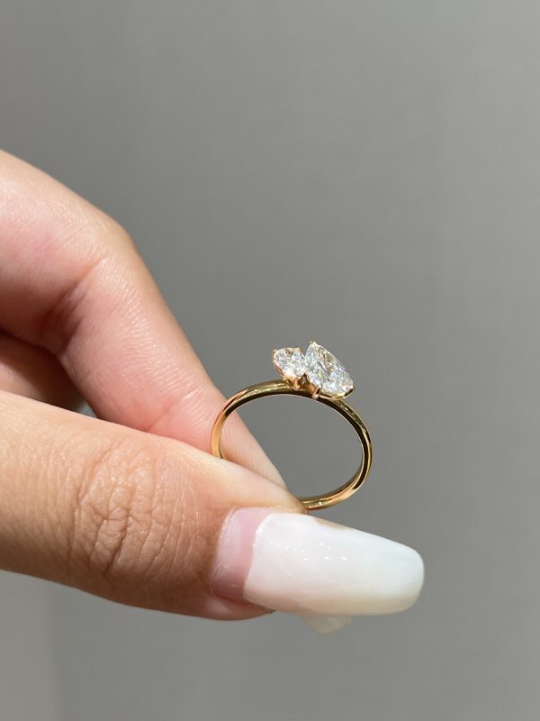 Toi et Moi Two-Stone Pear Shape Lab Grown Diamond Engagement Ring