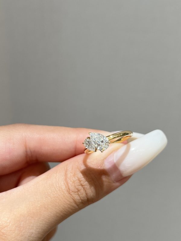 Toi et Moi Two-Stone Pear Shape Lab Grown Diamond Engagement Ring