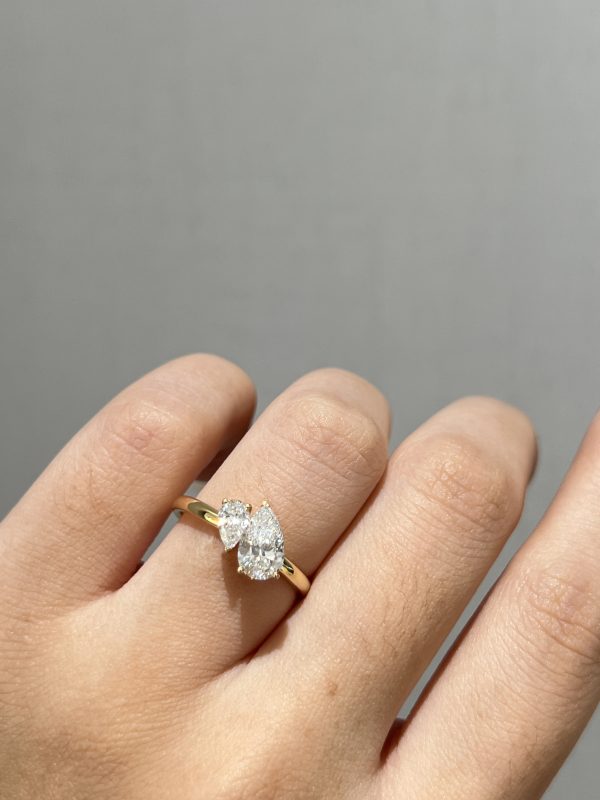 Toi et Moi Two-Stone Pear Shape Lab Grown Diamond Engagement Ring