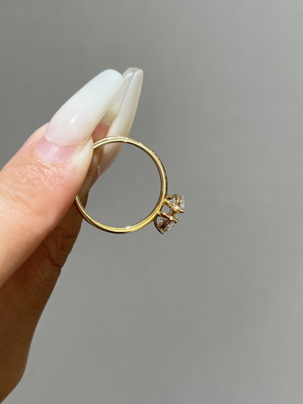 Toi et Moi Pear Shape and Marquise Cut Lab Grown Diamond Two Stone Ring in 18K Yellow Gold