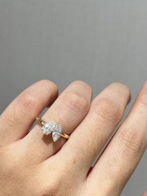 Toi et Moi Lab Grown Diamond Two-Stone Ring in 18K Yellow Gold