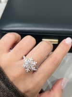 1 Carat D VVS2 Snowflake 18K White Gold Lab Grown Diamond Engagement Ring