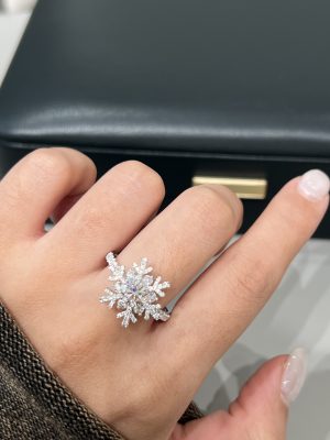 1 Carat Snowflake 18K White Gold Lab Grown Diamond Engagement Ring