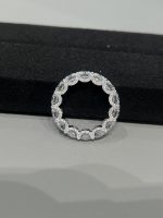 8 Carats Full Circle Lab Grown Diamond Wedding Band Ring in 18K White Gold