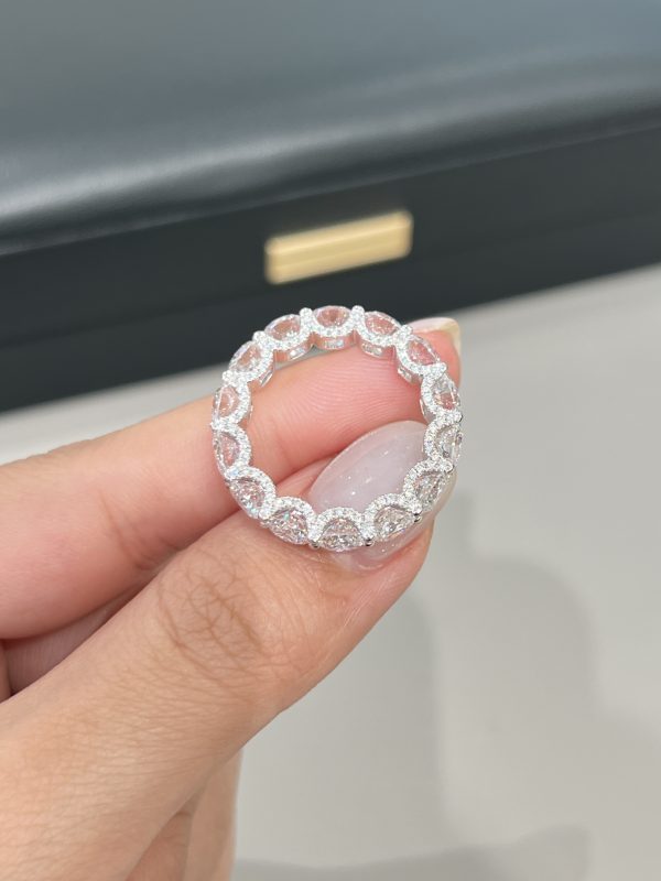 8 Carats Full Circle Lab Grown Diamond Wedding Band Ring in 18K White Gold