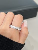 8 Carats Full Circle Lab Grown Diamond Wedding Band Ring in 18K White Gold