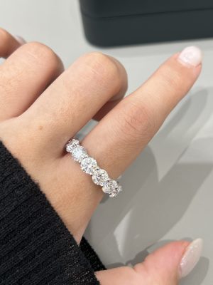 8 Carats Full Circle Lab Grown Diamond Wedding Band Ring in 18K White Gold