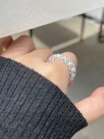 8 Carats Full Circle Lab Grown Diamond Wedding Band Ring in 18K White Gold