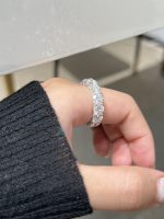 8 Carats Full Circle Lab Grown Diamond Wedding Band Ring in 18K White Gold