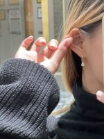 1.4CTW Pear Shape Lab Grown Diamond Earrings in 18K Yellow Gold