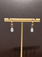 1.4CTW Pear Shape Lab Grown Diamond Earrings in 18K Yellow Gold