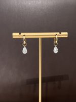 1.4CTW Pear Shape Lab Grown Diamond Earrings in 18K Yellow Gold